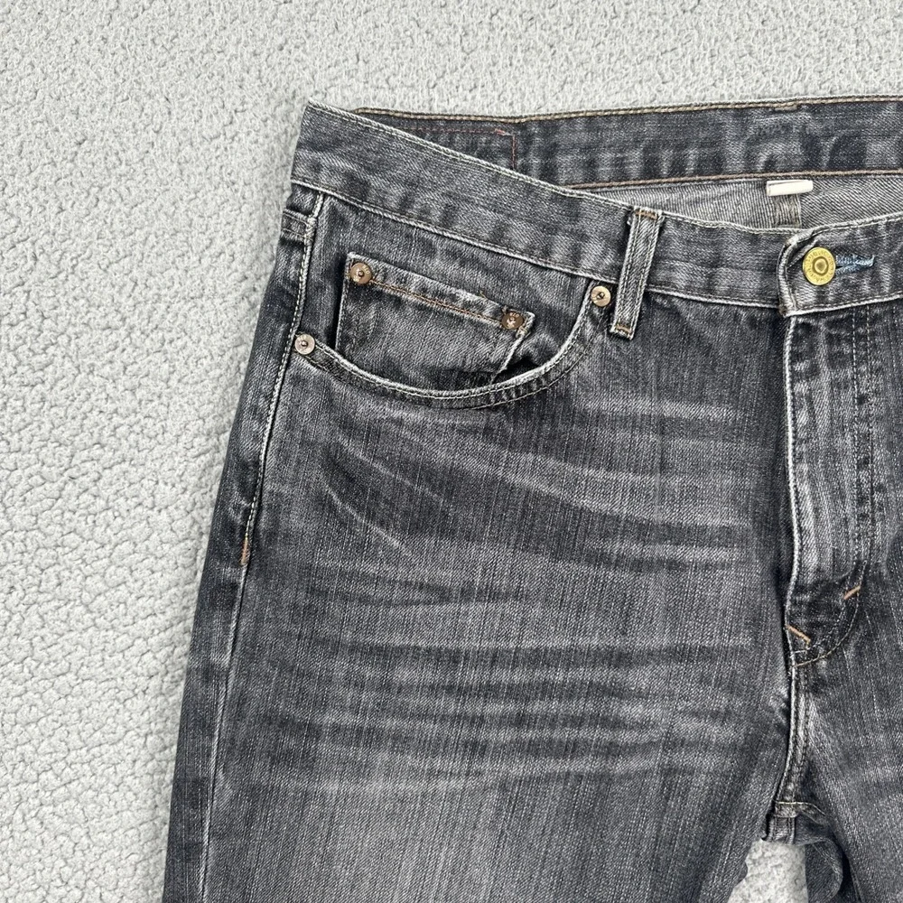 Banana Republic Authentic Straight Leg Jeans Men 34x30 Blue Whiskered Dark Wash